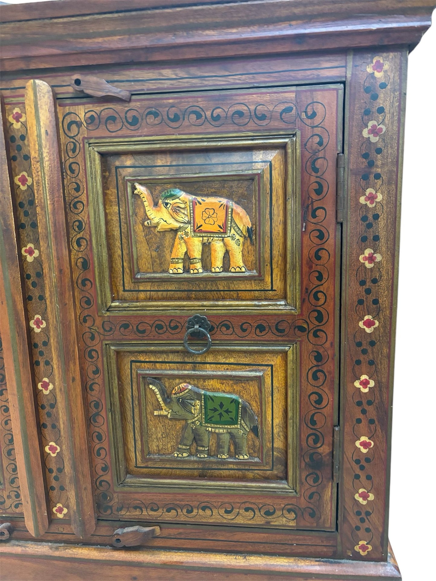 Madia Bassa in Legno Sheesham con Intarsi Fatti a Mano