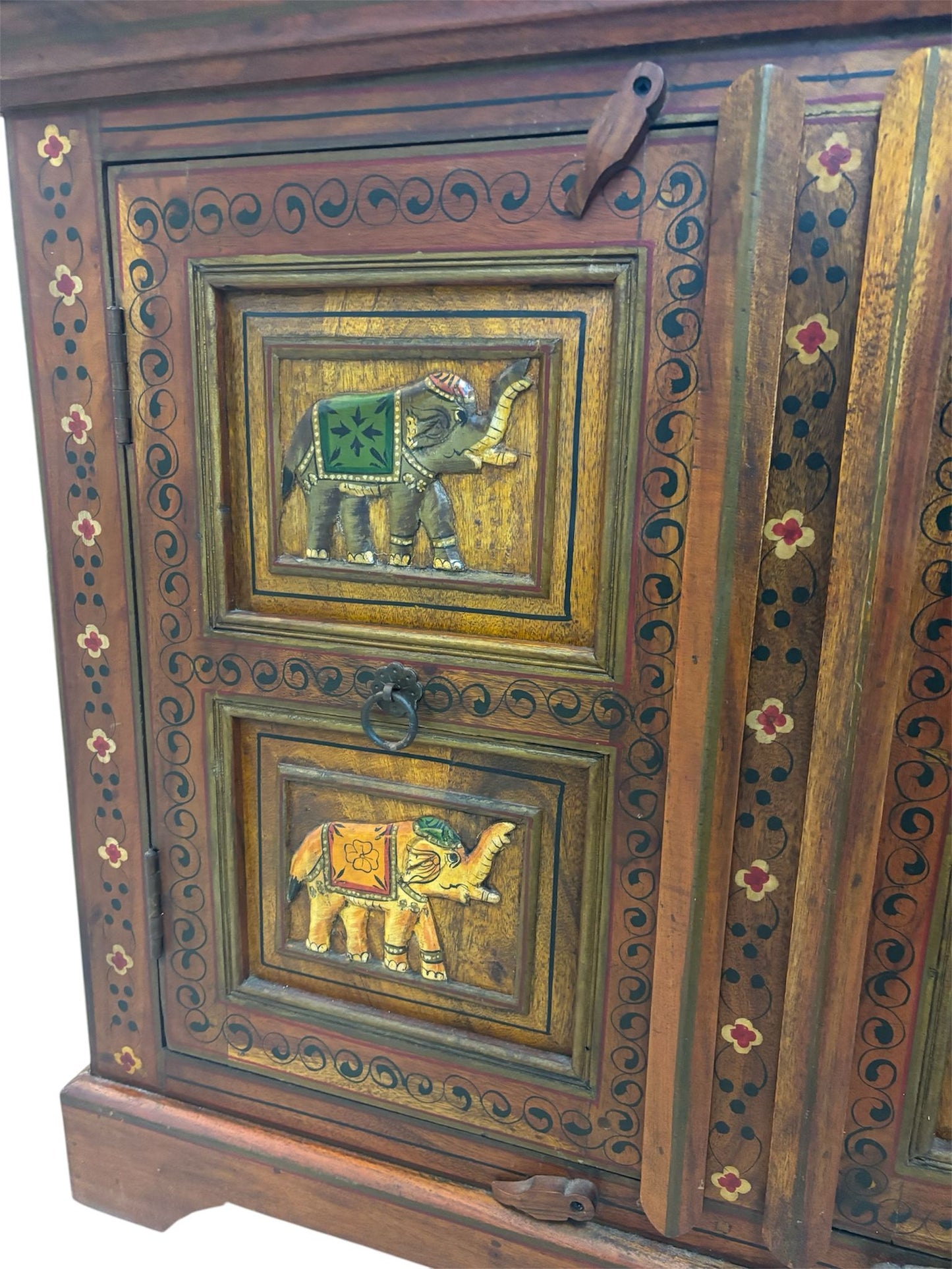 Madia Bassa in Legno Sheesham con Intarsi Fatti a Mano