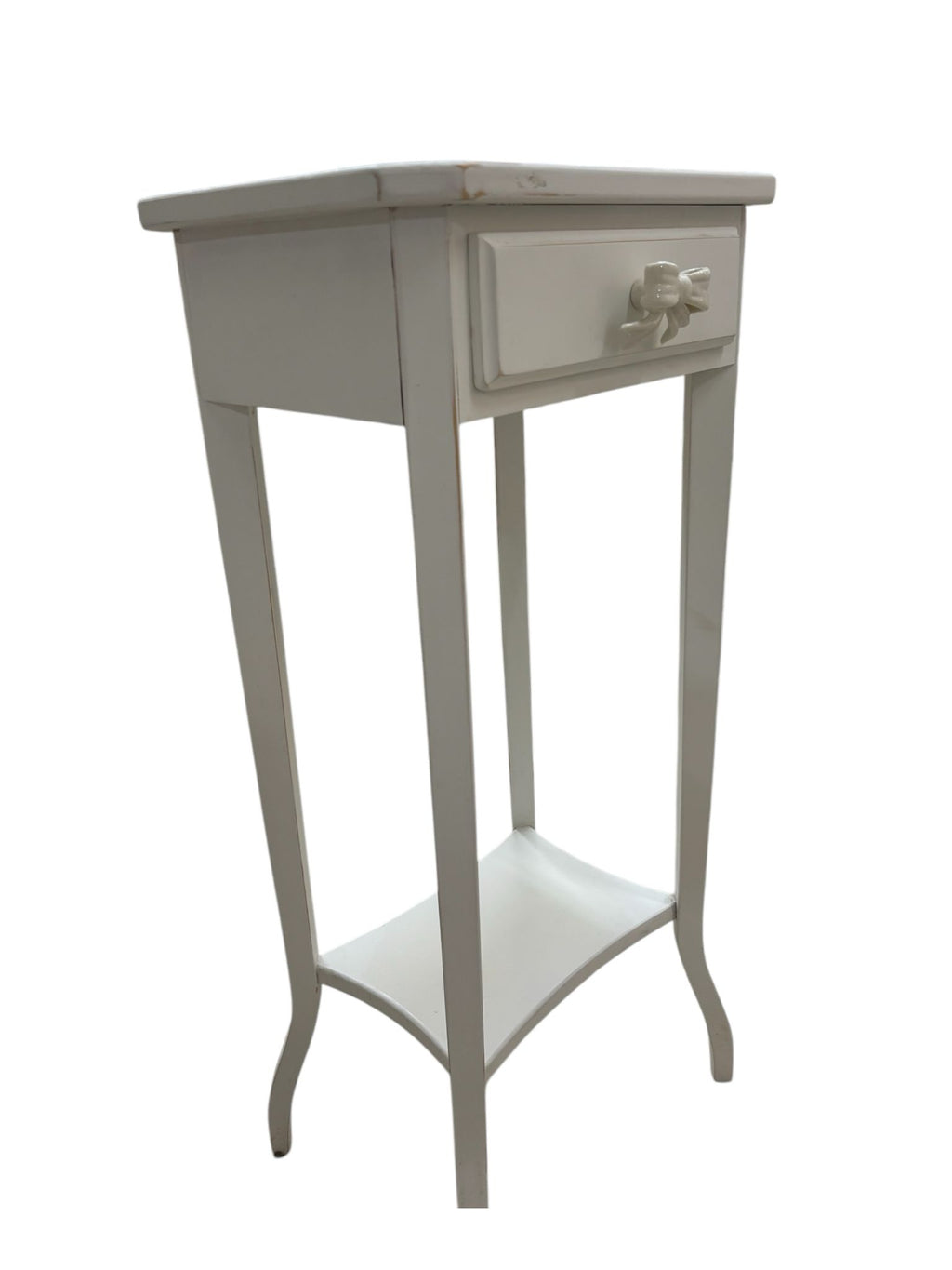 Tavolino con Cassetto e Fiocco in Porcellana – Stile Shabby Chic