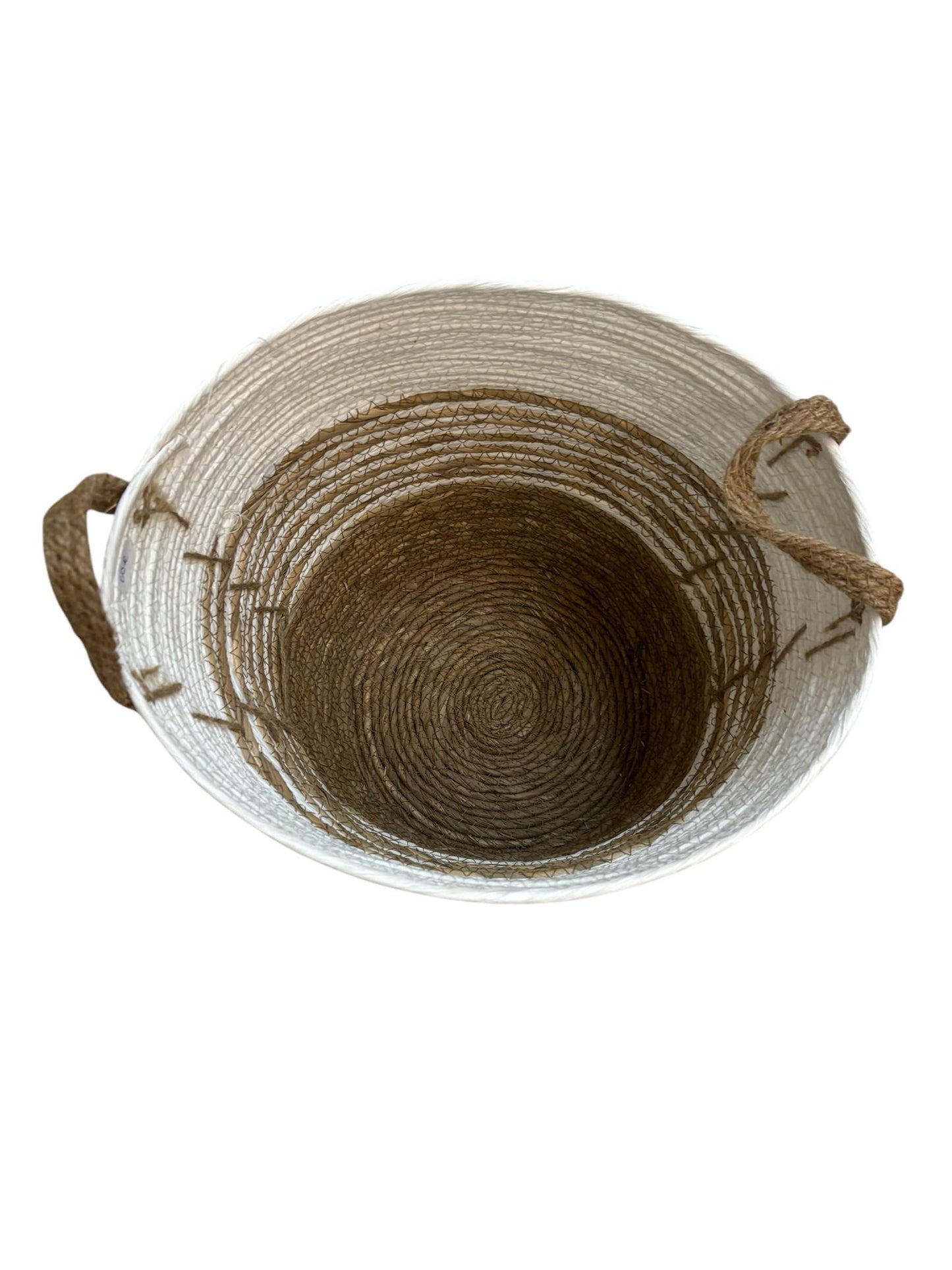 Cesta in Rattan e Cotone con Manici 32 h cm – Stile Naturale e Versatile