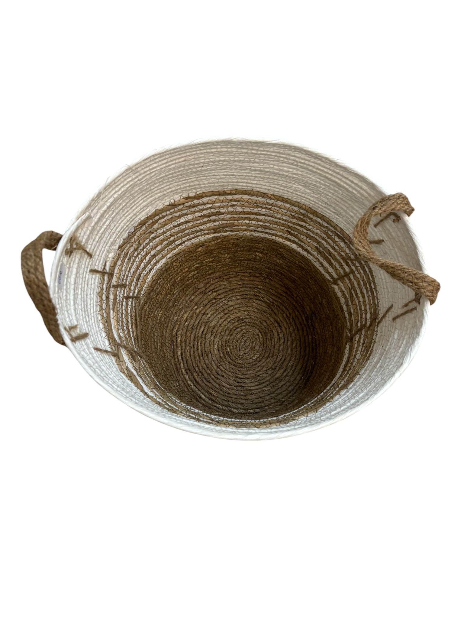 Cesta in Rattan e Cotone con Manici 32 h cm – Stile Naturale e Versatile