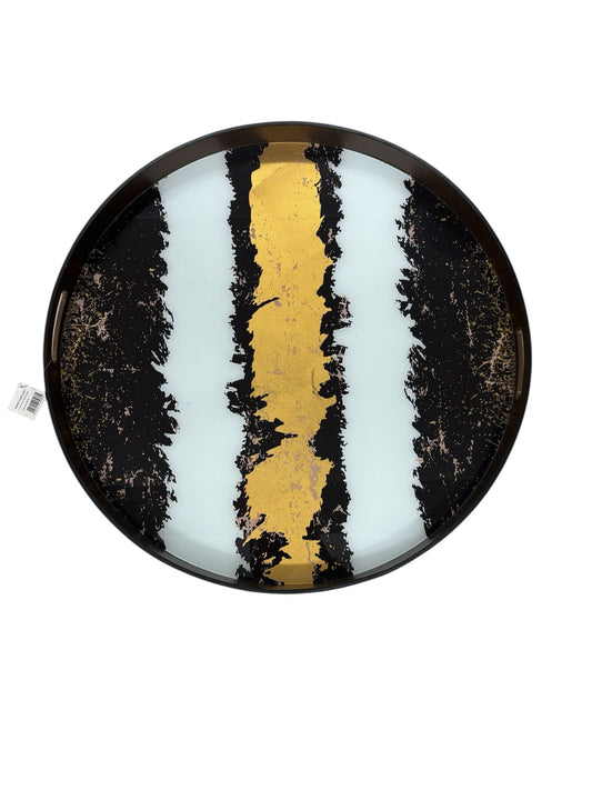 Grande Vassoio in Legno con Base in Plex e Design Astratto - In Art