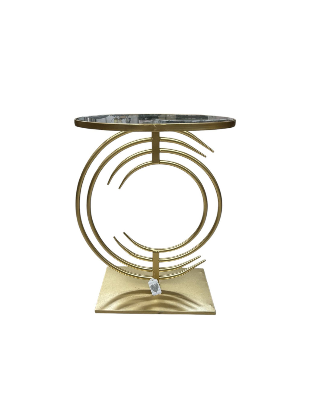 Tavolino in Metallo Oro con Piano in Vetro - L'Arte dei Nacchi