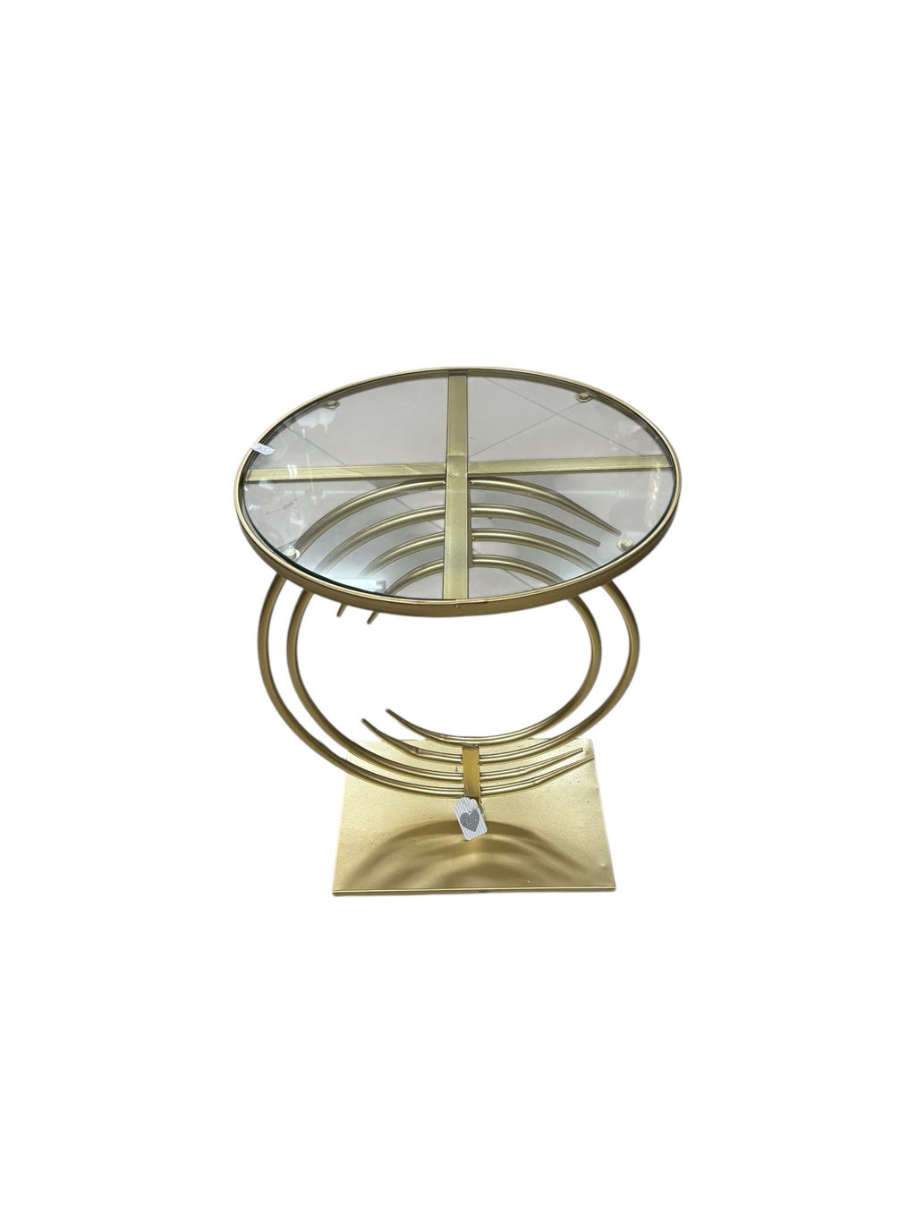 Tavolino in Metallo Oro con Piano in Vetro - L'Arte dei Nacchi