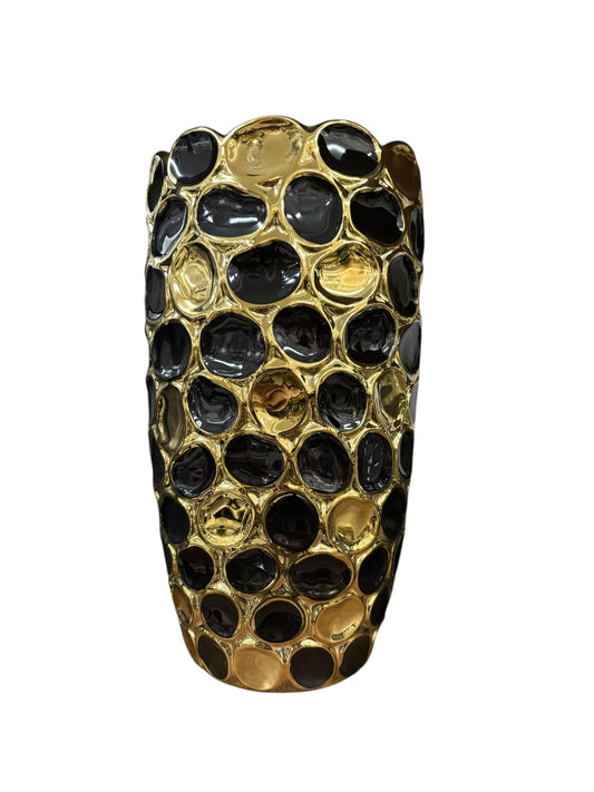 Vaso in Ceramica Nero e Oro – In Art