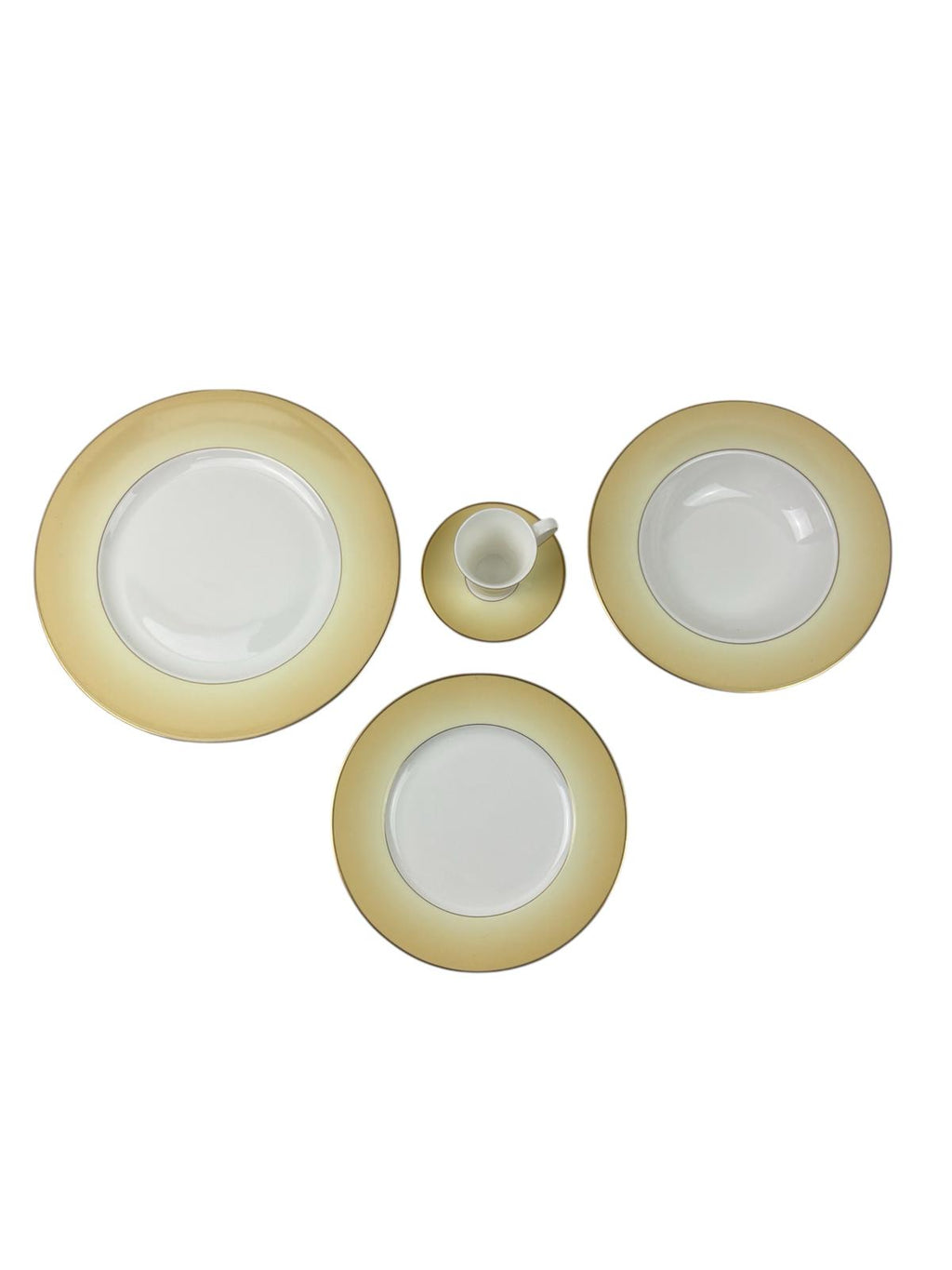 Servizio di Piatti Porcellana Bone China 12 posti "Domitilla" Giallo - Le Perle