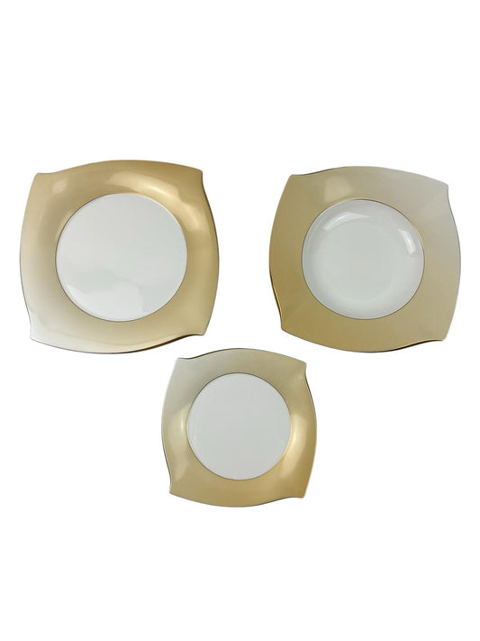 Servizio di Piatti 12 Posti (51 pezzi) in Porcellana Bone China - Narumi