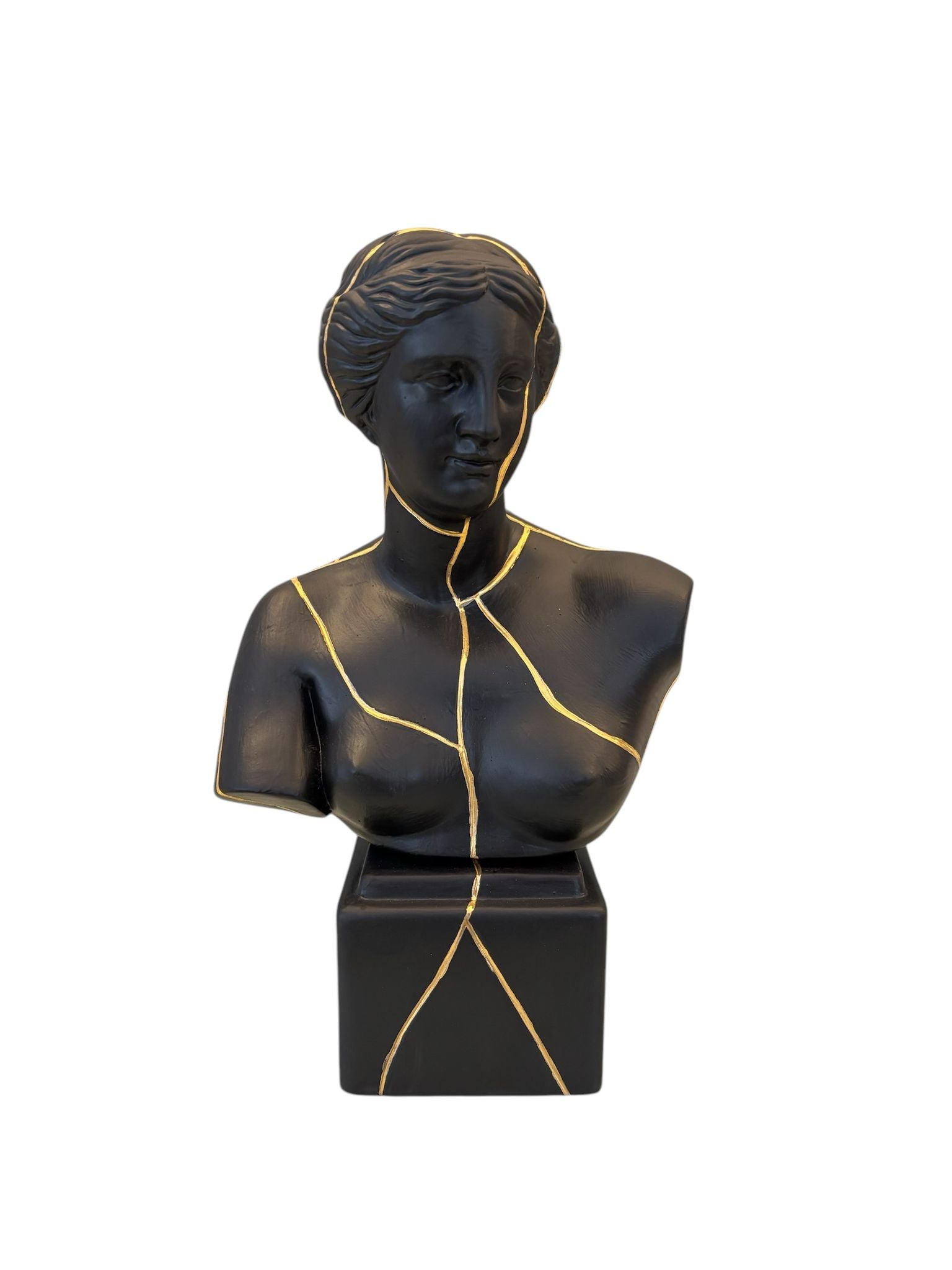 Busto di Divinità Greca in Porcellana con Dettagli Oro 30 cm  – Sbordone