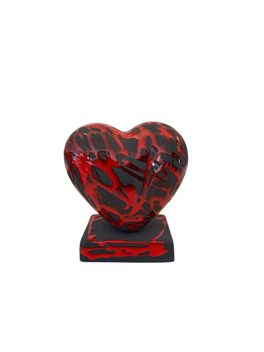 Cuore in Ceramica con Effetto Imbratto  15 cm – Amagè