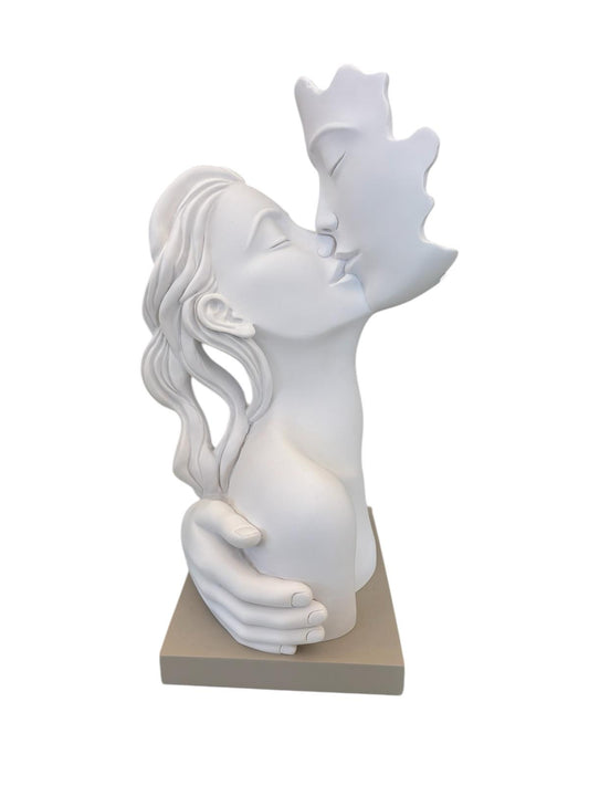 Statua in Marmorino con Due Volti che si Baciano 38 cm  – Bongelli Preziosi
