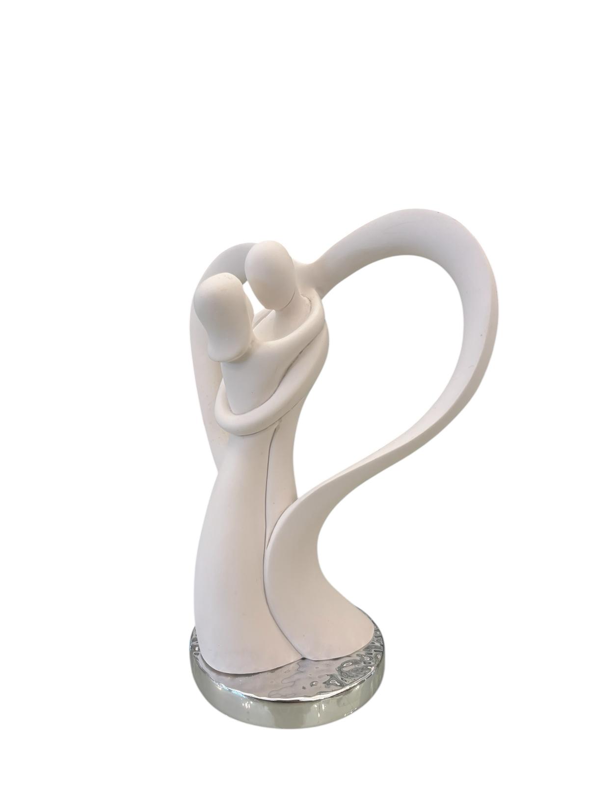 Statua Stilizzata in Marmorino con Coppia di Innamorati 21 cm – Bongelli Preziosi