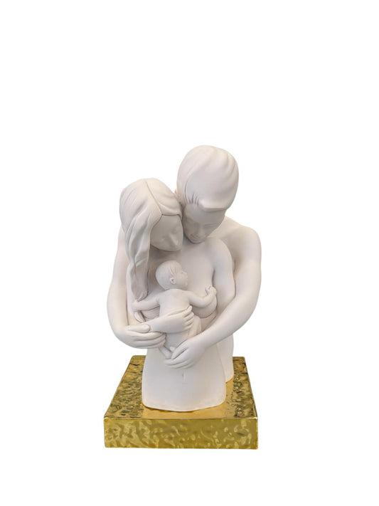 Scultura in Marmolino "Abbraccio di Famiglia" 27 cm – Bongelli Preziosi