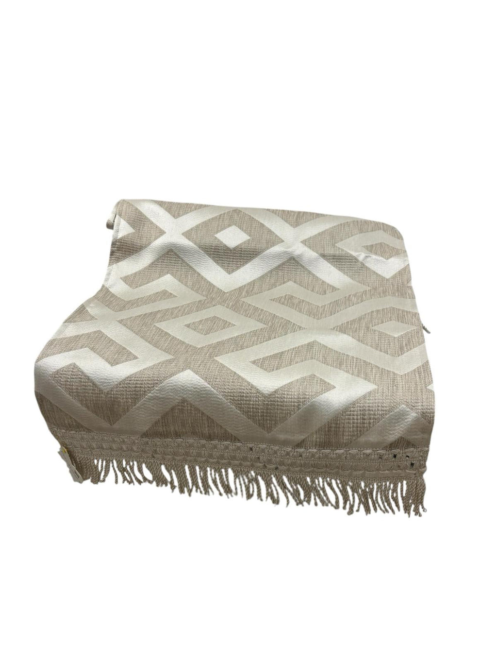 Runner Champagne con Frange e Fantasia Geometrica 200 cm  – Fiori di Lena