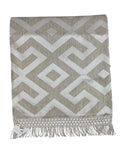 Runner Champagne con Frange e Fantasia Geometrica 200 cm  – Fiori di Lena