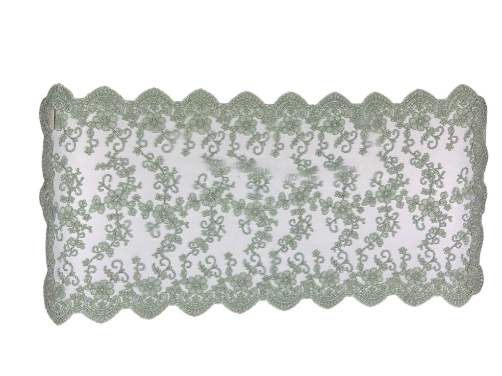 Tris di Centri in Pizzo Impero Laminato Verde – Fiori di Lena