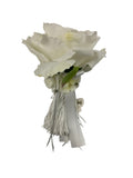 Nappa Decorativa con Rosa Bianca e Frange 20 cm – Fiori di Lena