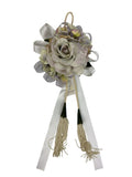 Nappa Decorativa con Rosa Lilla e Nastri Lavanda 36 cm - Fiori di Lena