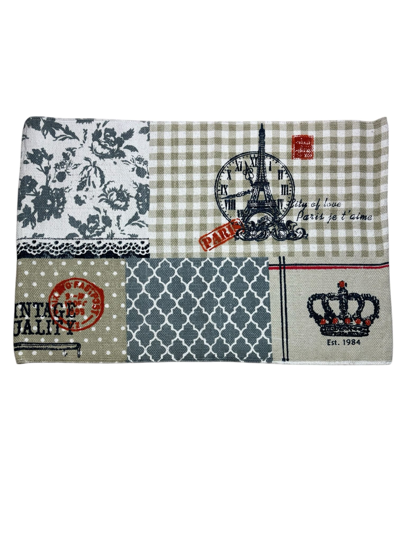Tappeto in Cotone con Motivi Decorativi 60x90 cm - In Art