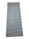 Tappeto in Poliestere con Decori Geometrici Blu - 70x180 cm