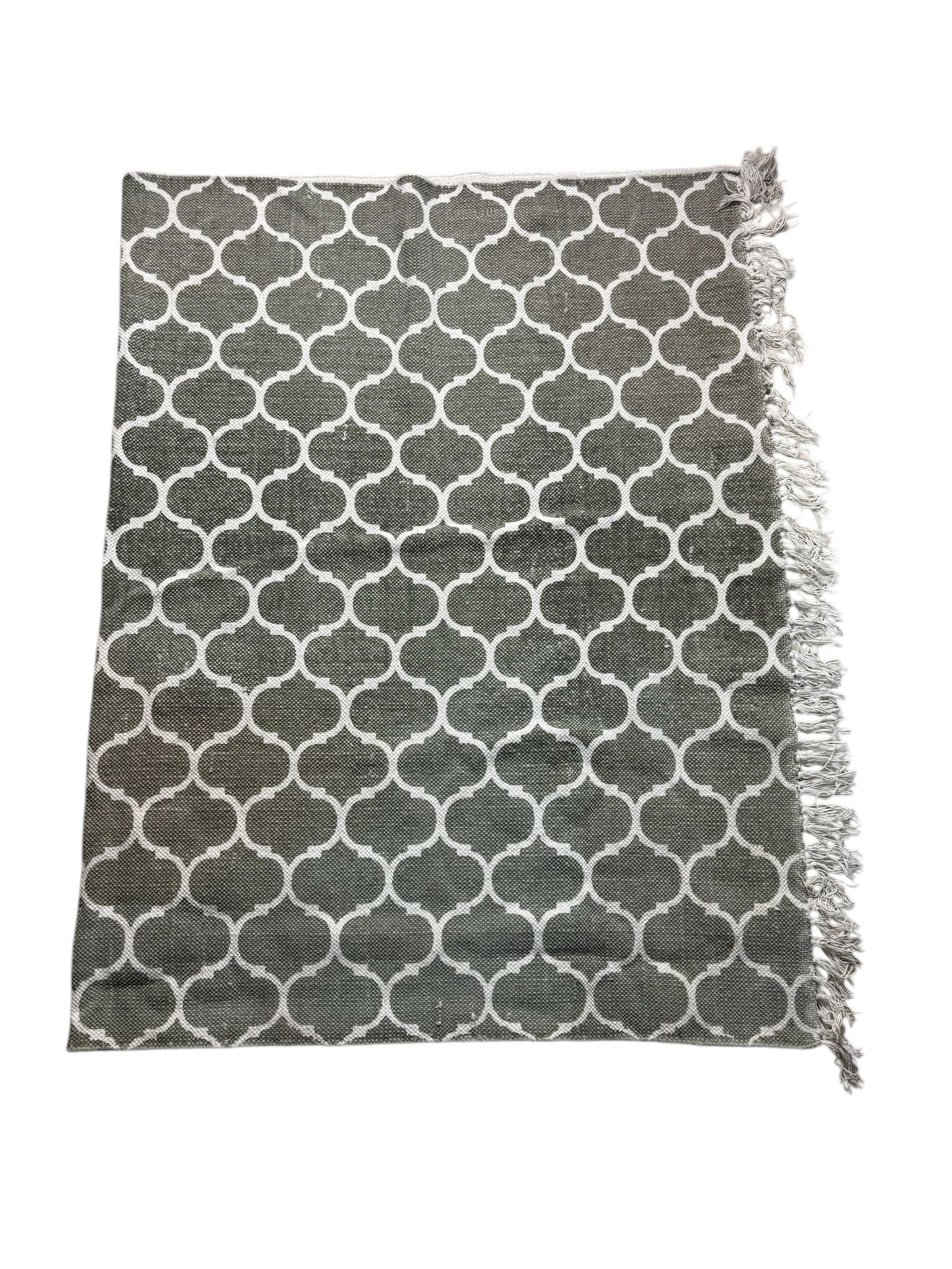 Tappeto in Cotone Grigio con  Frange 128x192 cm -Blanc Mariclo