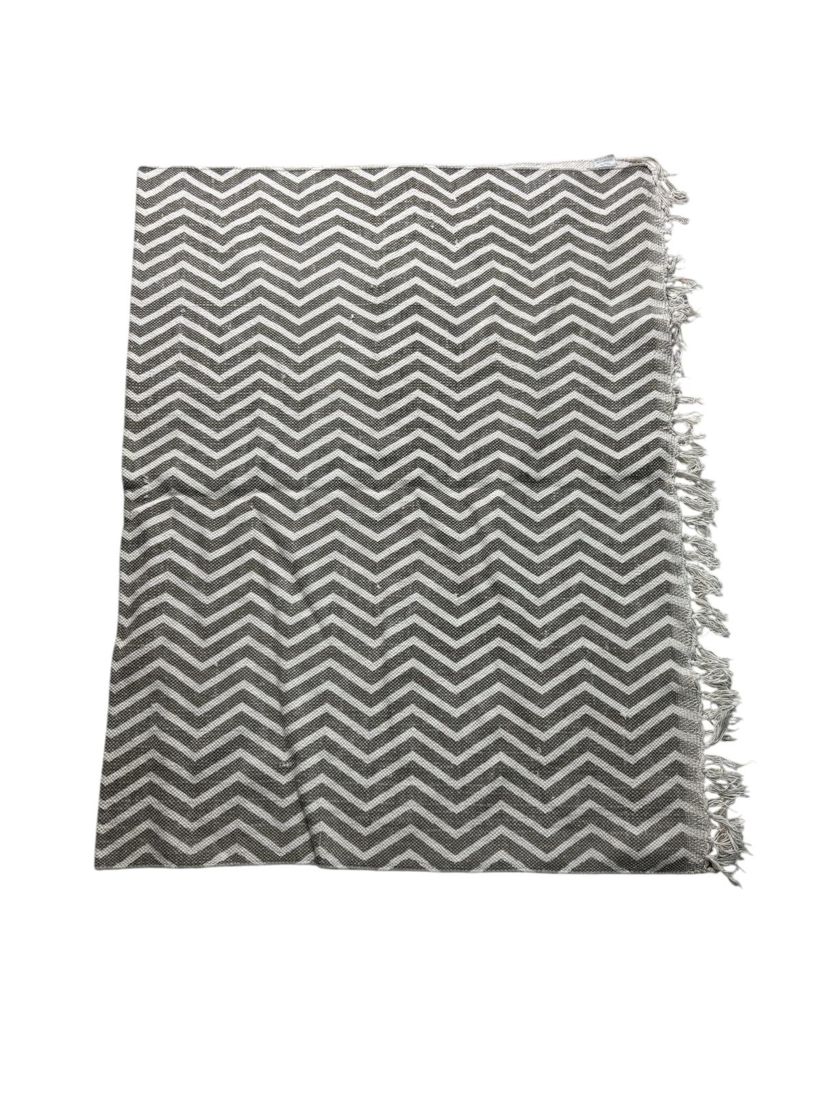 Tappeto in Cotone Grigio con Frange 196x127  - Blanc Mariclò