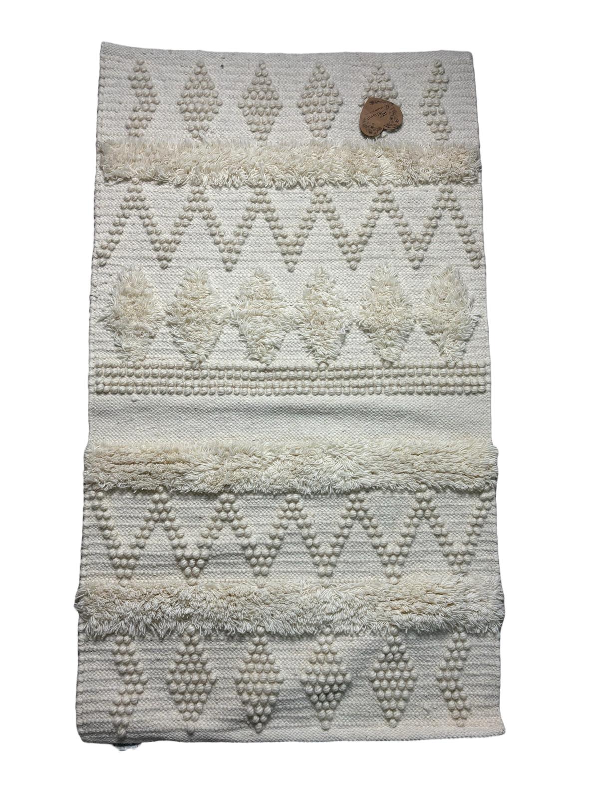 Tappeto in Lana Boho Chic 70x120 cm - Blanc Mariclò