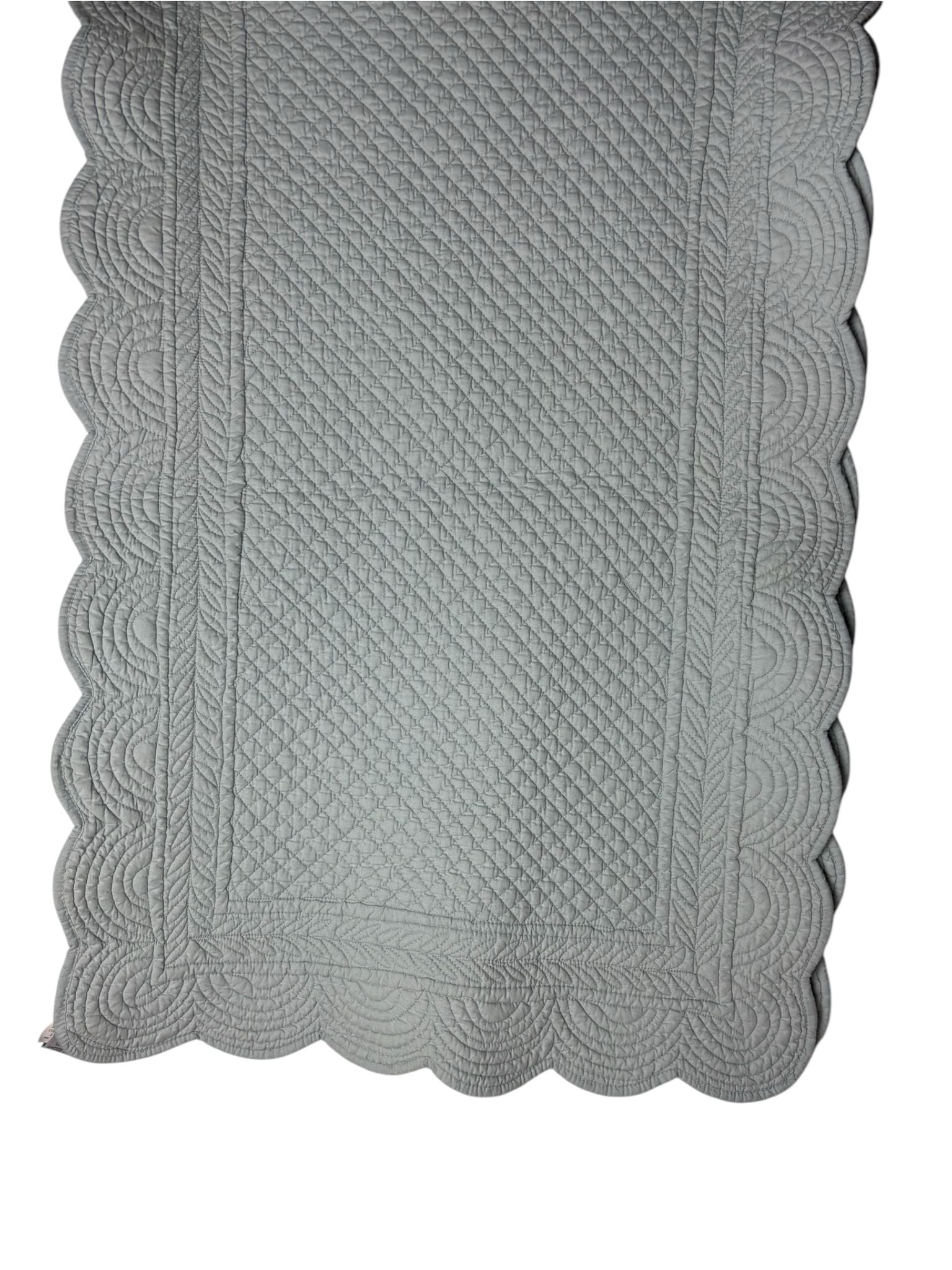 Runner in Tessuto Trapuntato Celeste Polvere 45x140 cm - Blanc Mariclo