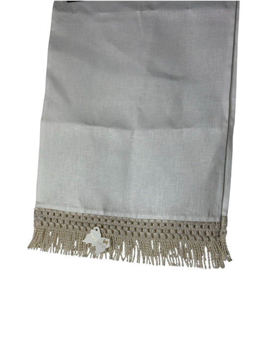Runner Decorativo con Frange Ecru 34x100 cm - Fiori di Lena
