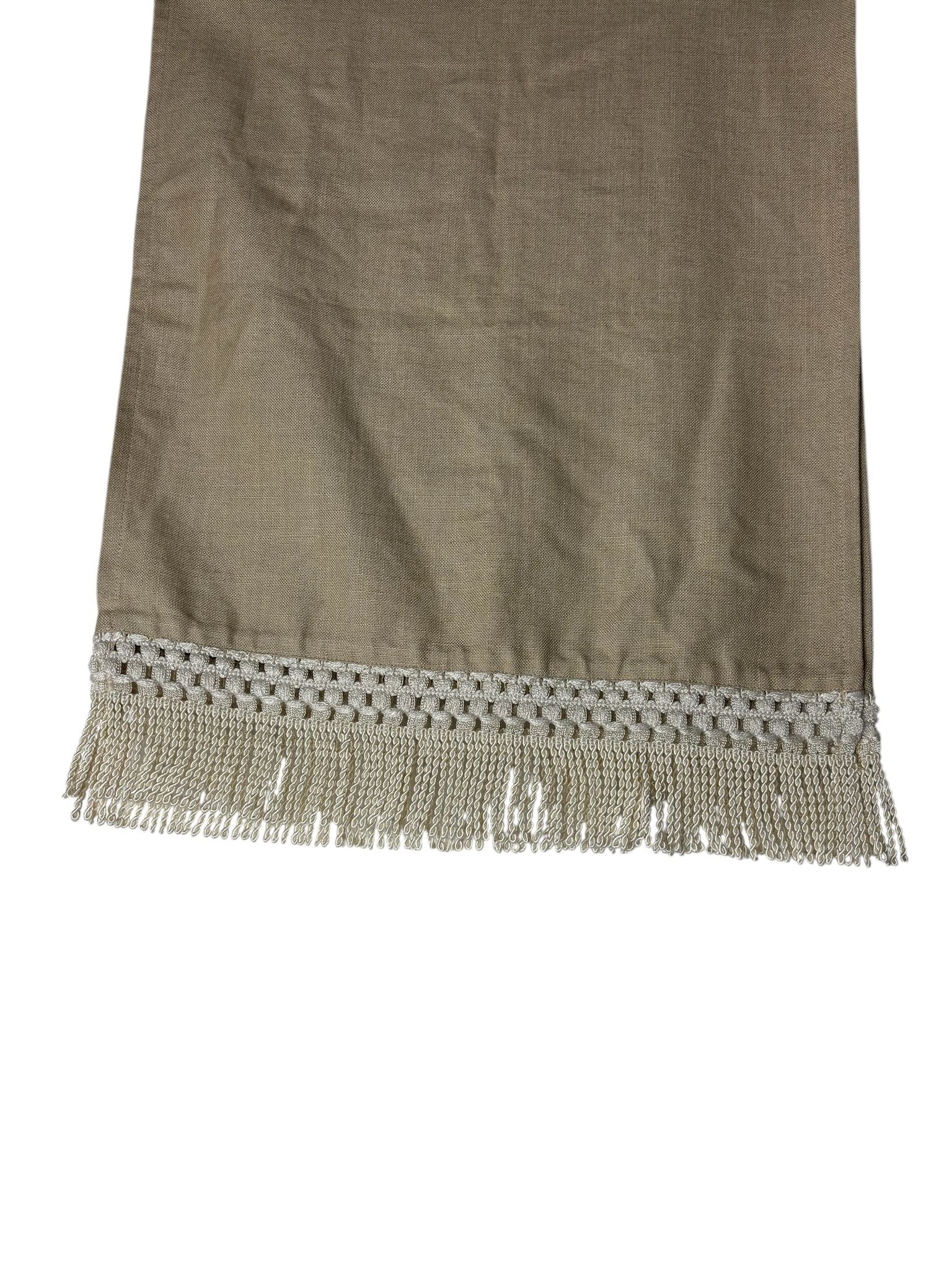 Runner Decorativo con Frange Ecru 34x100 cm  - Fiori di Lena