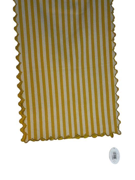 Runner in Cotone a Righe Giallo Ocra e Bianche 45x140 cm - Blanc Mariclò