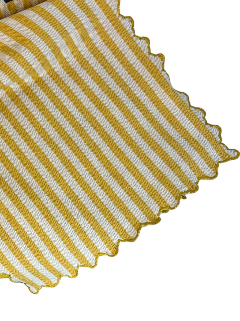Runner in Cotone a Righe Giallo Ocra e Bianche 45x140 cm - Blanc Mariclò