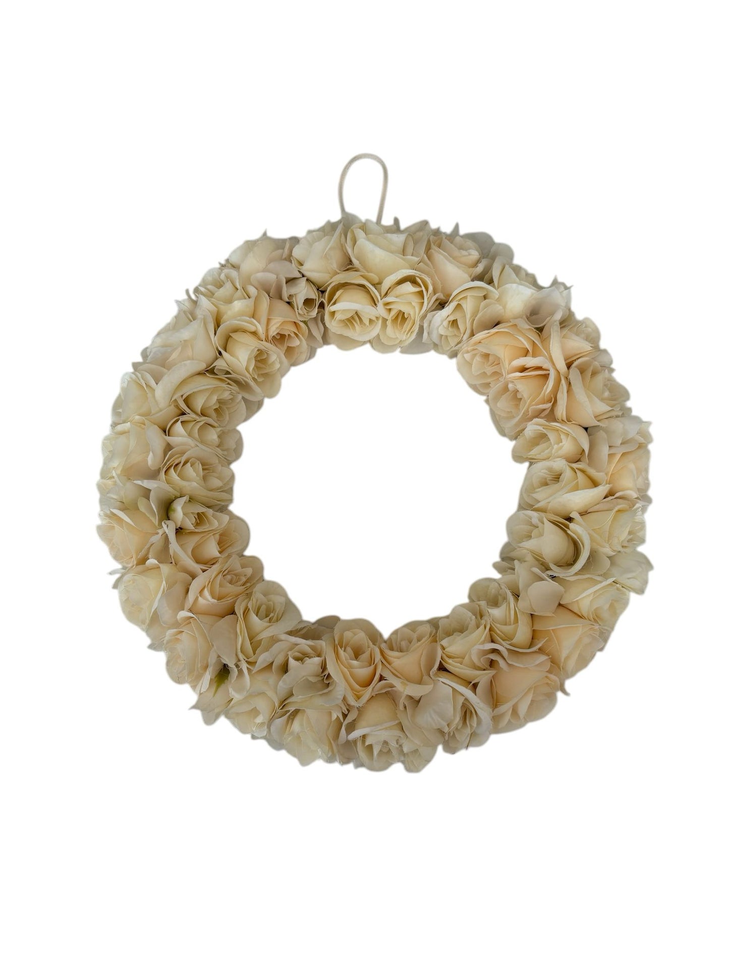 Ghirlanda di Rose Avorio Artigianale 25x25 cm - Fiori di Lena