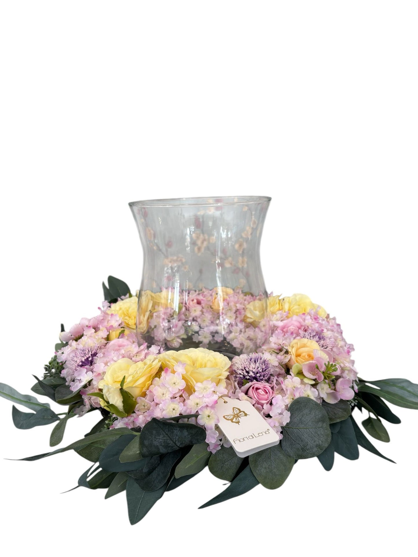 Ghirlanda Floreale Primaverile con Vaso in Vetro - Fiori di Lena