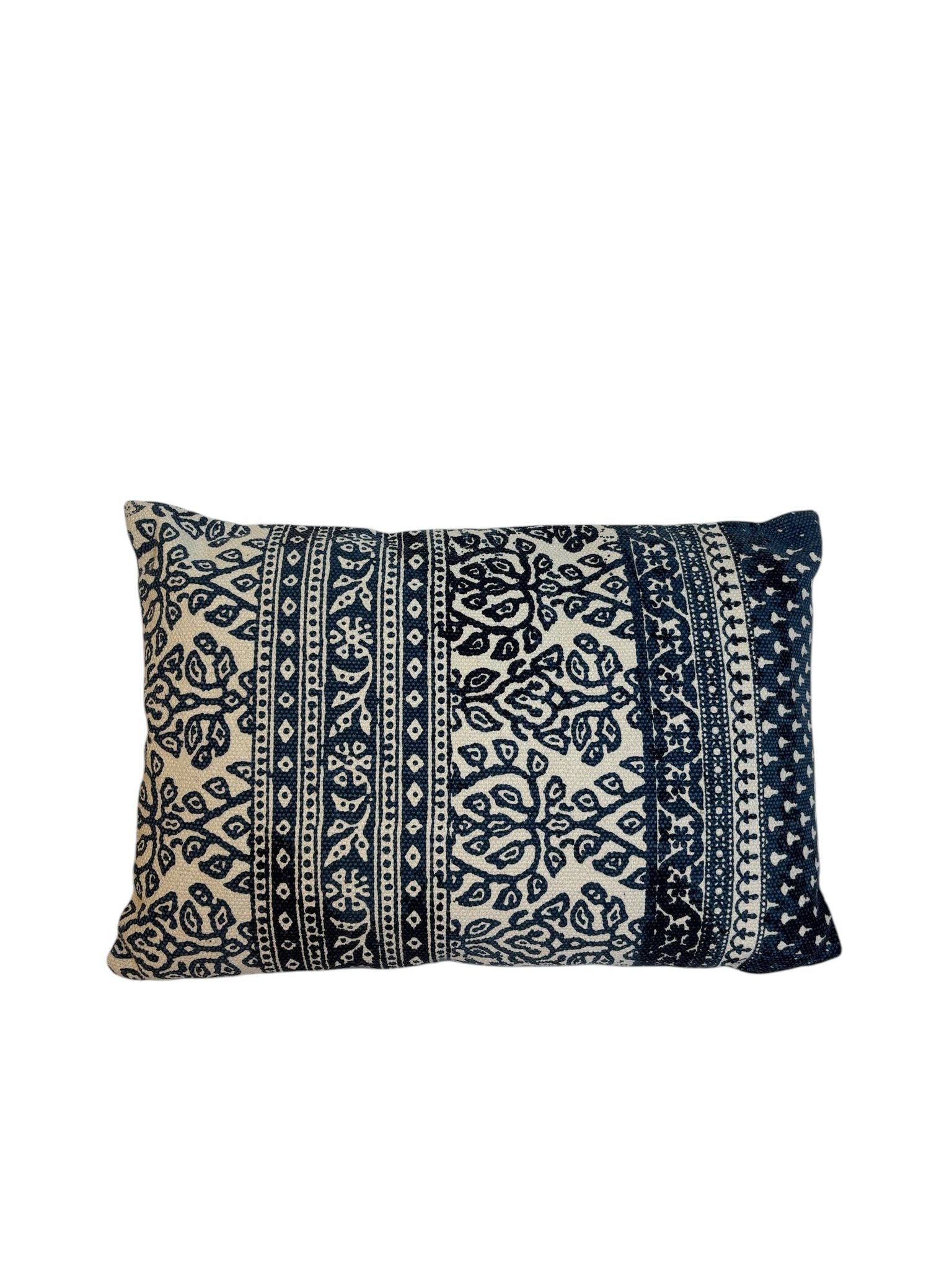 Cuscino Rettangolare in Cotone Indiano con Fantasia Etnica 60x40 cm - In Art
