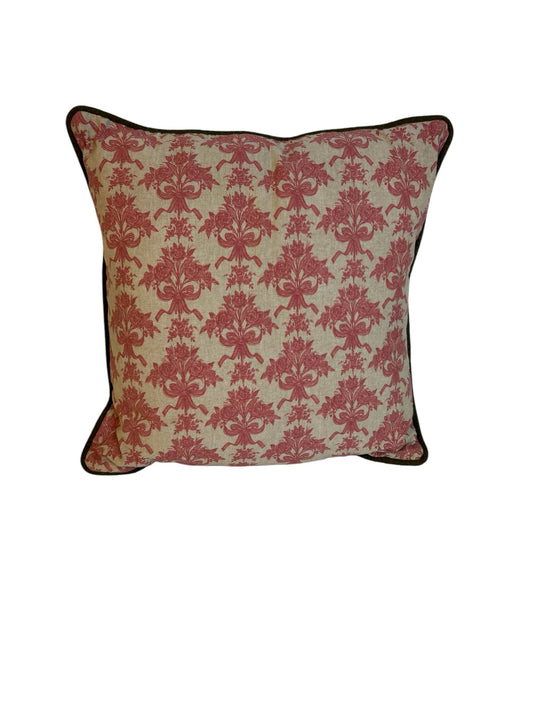 Cuscino in Cotone Beige con Motivi Rossi 60x60 cm - Clayre & Eef