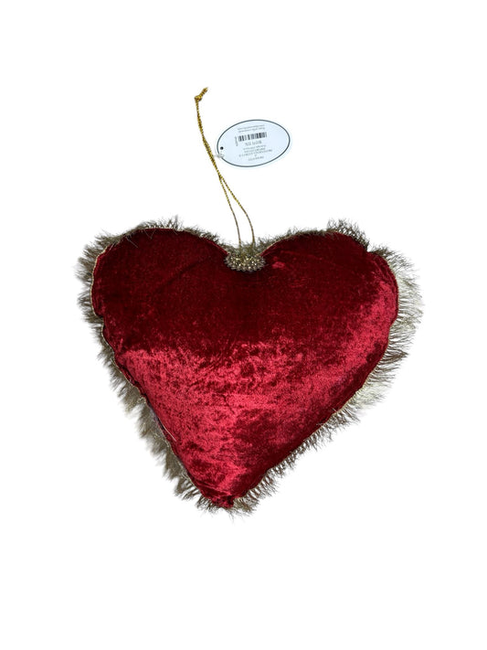 Cuscino a Forma di Cuore in Velluto Rosso 28x28 cm - Blanc Mariclò