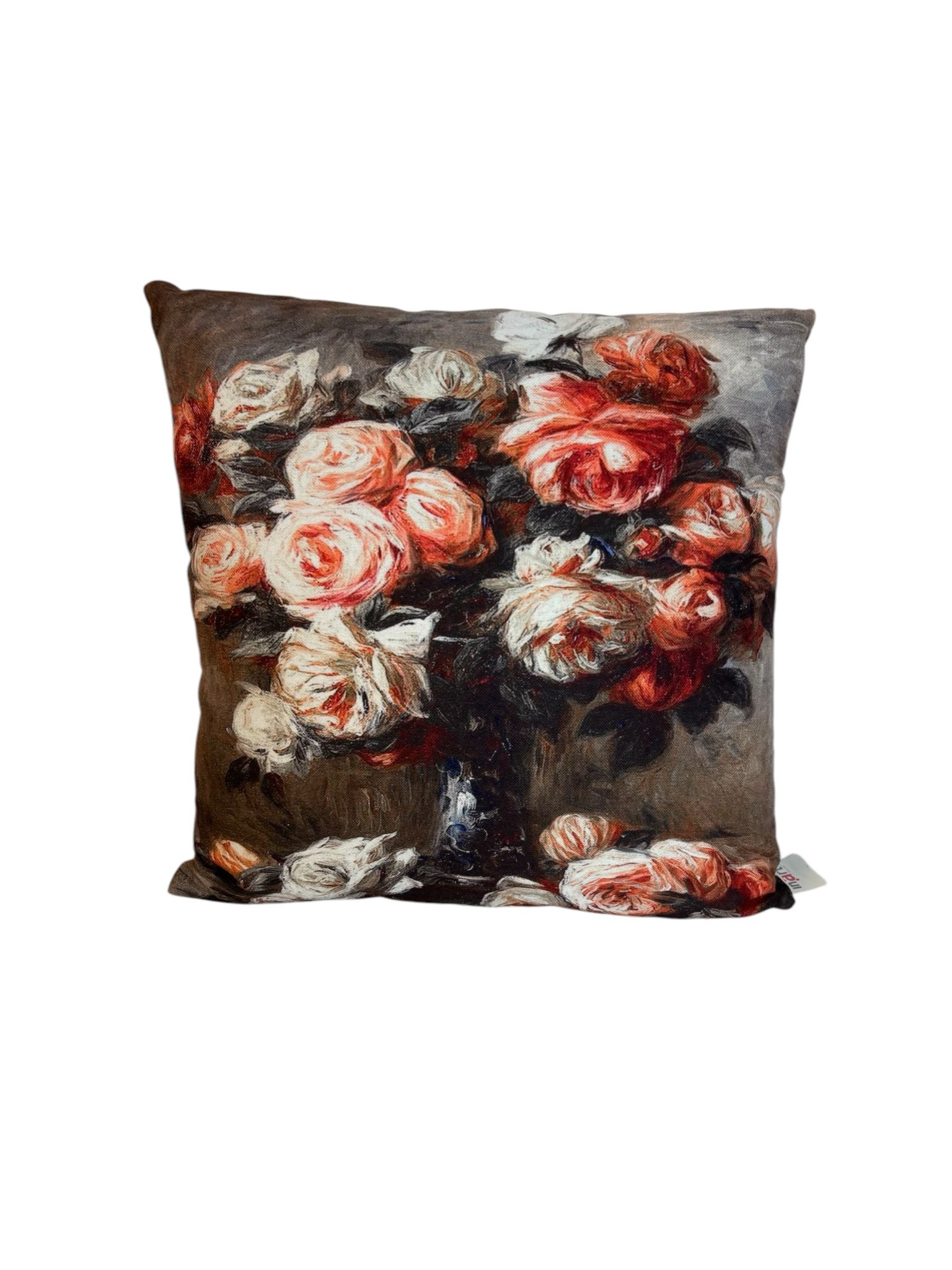 Cuscino in Cotone con Fiori Rosa Antico e Cipria 40x40 cm - In Art