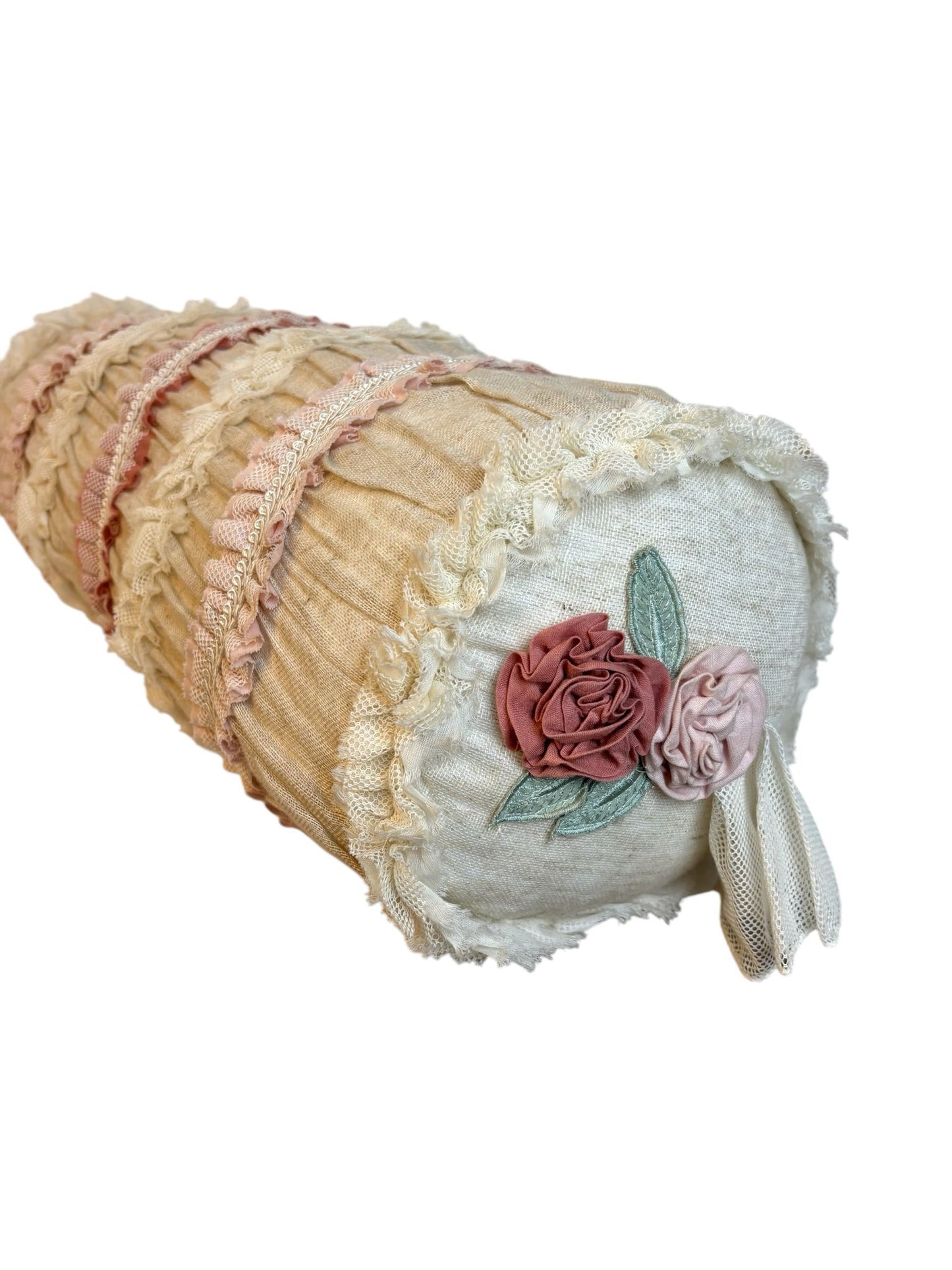 Cuscino Rettangolare con Rouches  50x18 cm - Blanc Mariclo