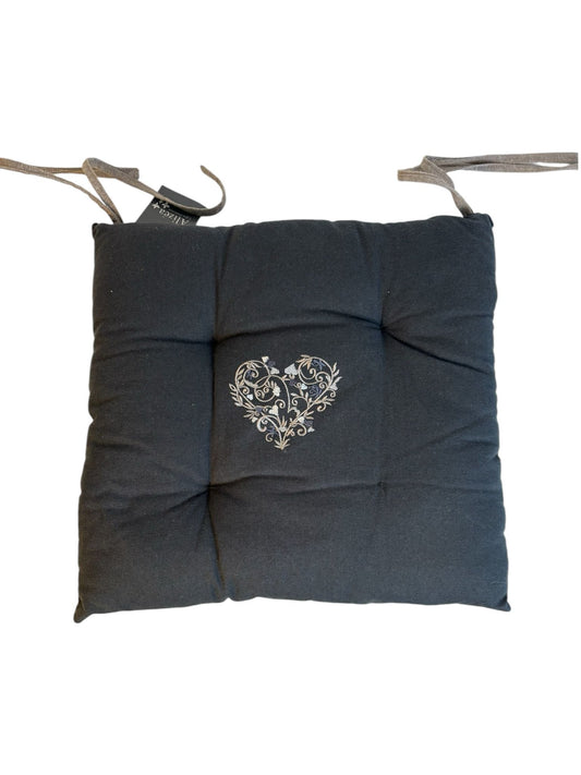 Cuscino da Sedia Soffice con Cuore Ricamato 40x4 - Alizéa