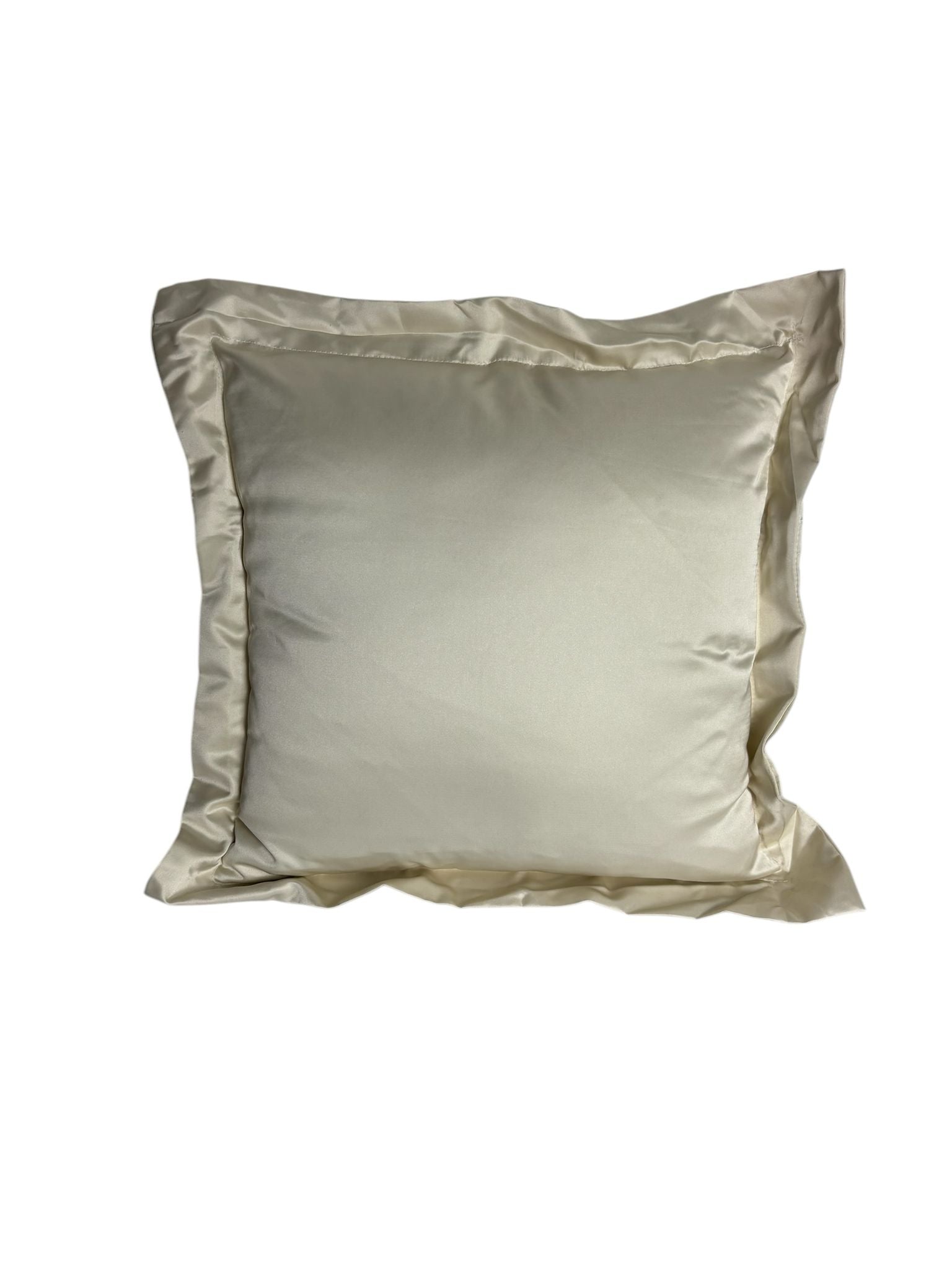 Cuscino Elegante in Raso Satin Ghiaccio con Volant 40x40 cm – Blanc Mariclò