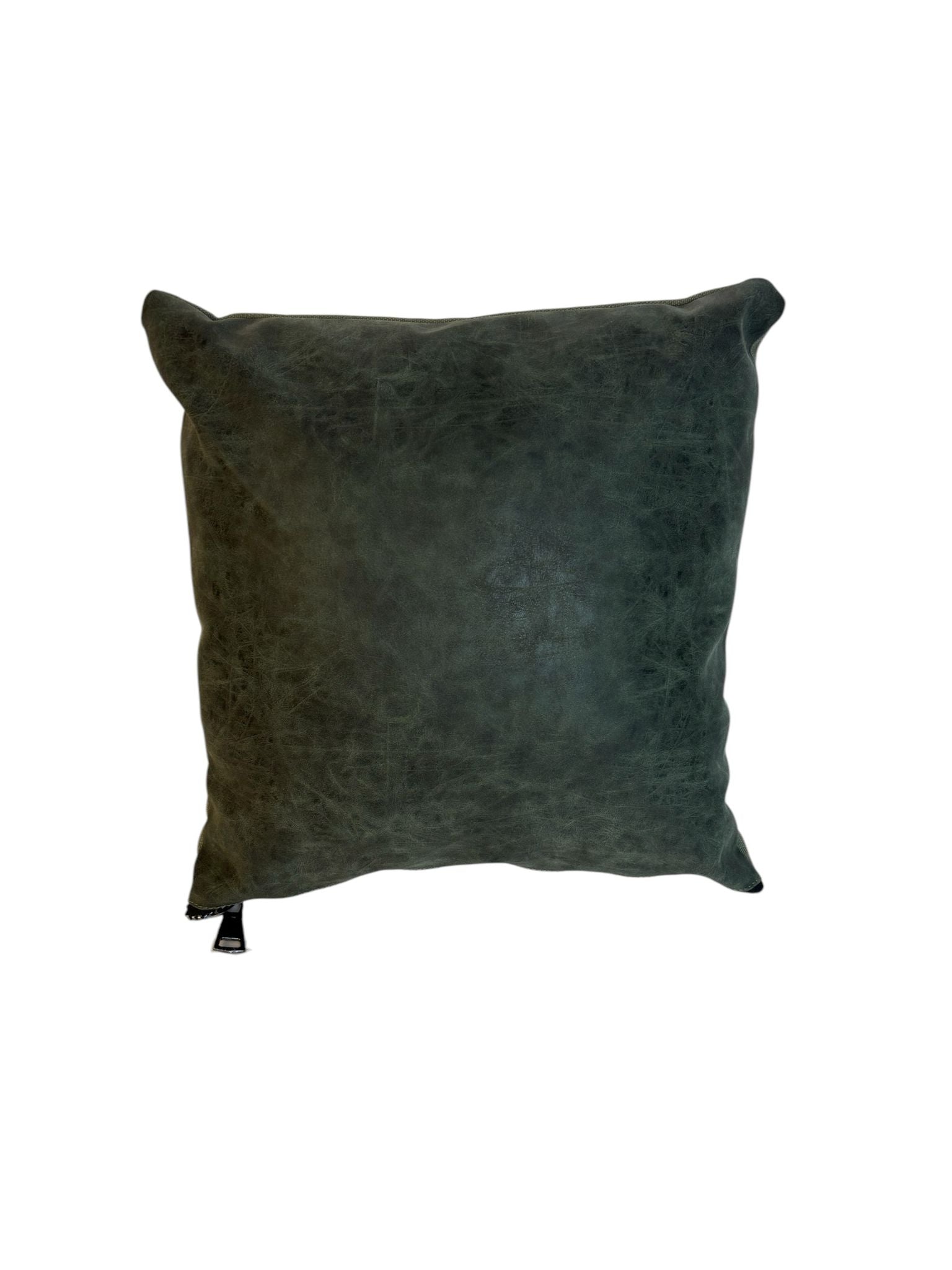 Cuscino in Tessuto e Pelle con Cerniera a Vista 40x40 cm – Vacchetti