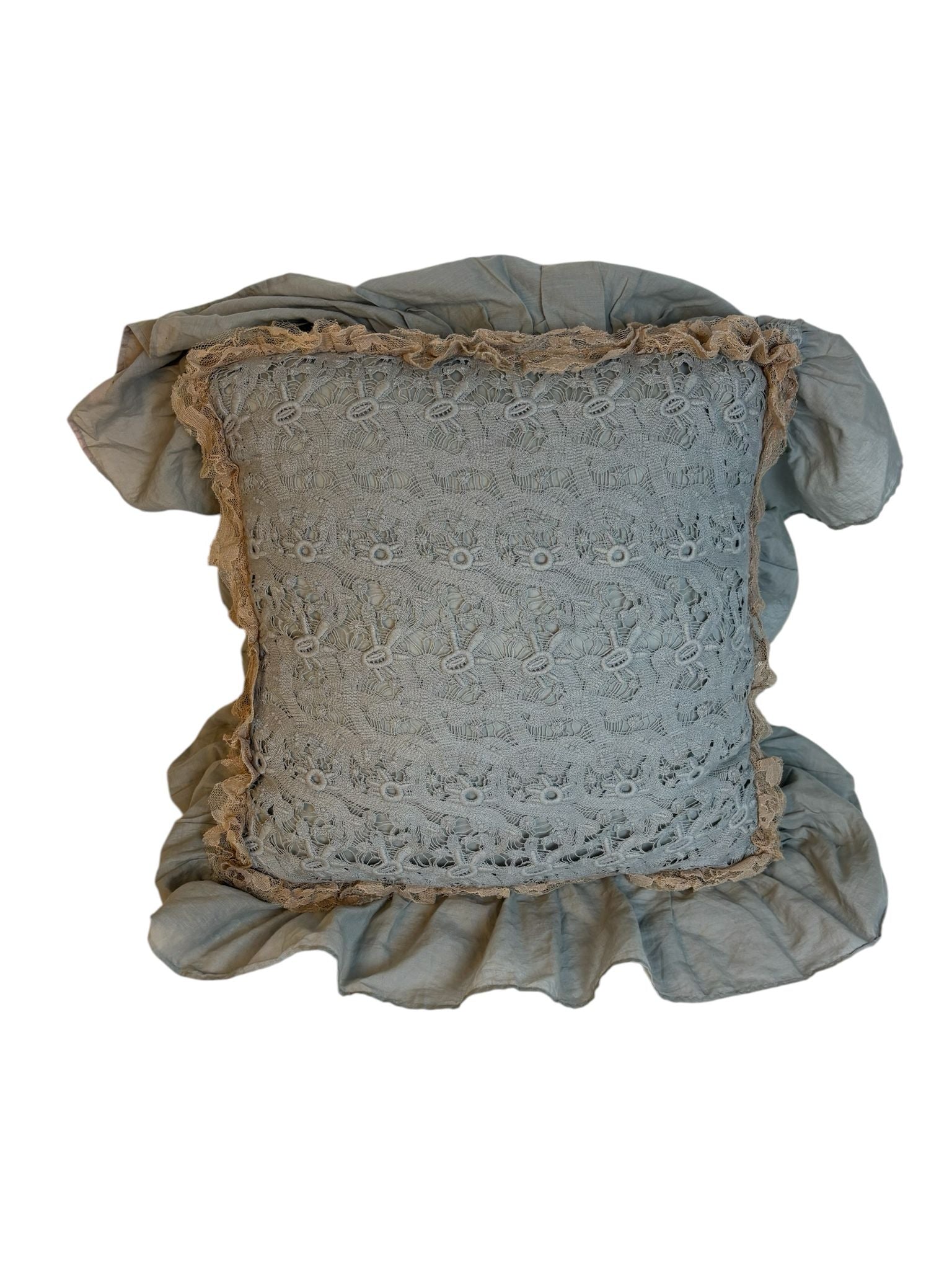 Cuscino Elegante con Volant 40x40 cm – Blanc Mariclò