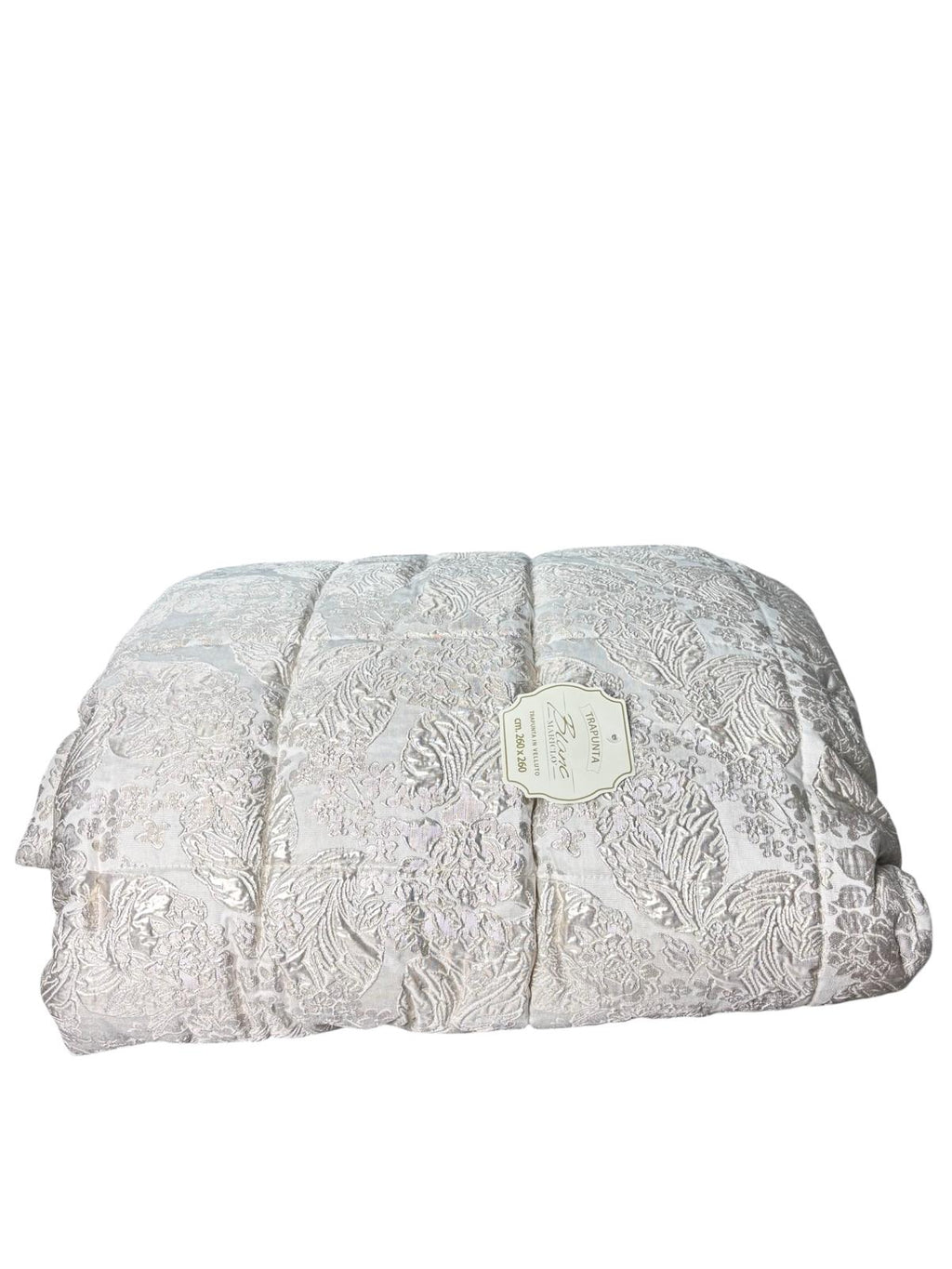Trapunta Matrimoniale "Brocade Roses" con Fantasia Oro 260x260 cm  - Blanc Mariclò