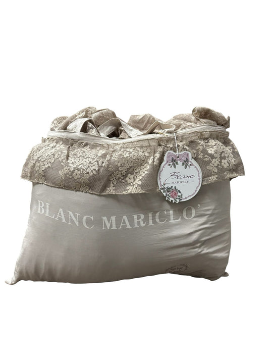 Trapuntino Matrimoniale con Volant in Pizzo 260x260 cm - Blanc MariClo’