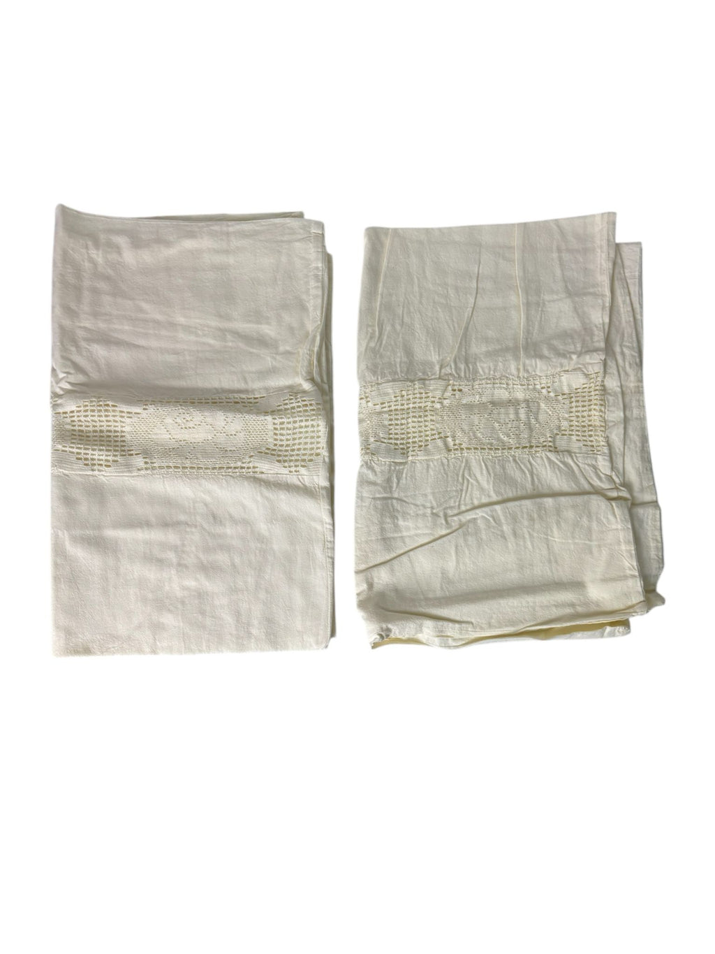 Completo Letto Matrimoniale “Stone Washed” con Pizzo Tombolo  – Blanc Mariclò