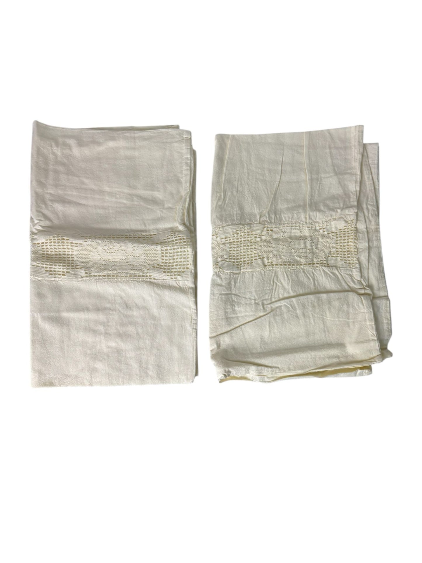 Completo Letto Matrimoniale “Stone Washed” con Pizzo Tombolo  – Blanc Mariclò