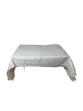 Tovaglia in Plastica con Ricami e Smerli 140x140 cm - Blanc MariClo'