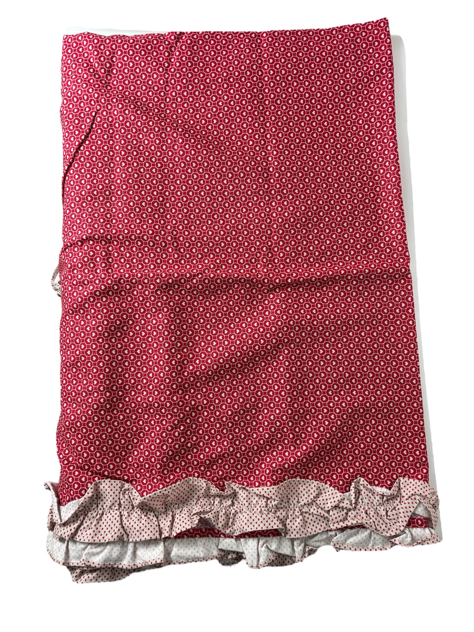 Tovaglia in Cotone Rosso con Balze Tortora 150x250 cm  - Angelica Home