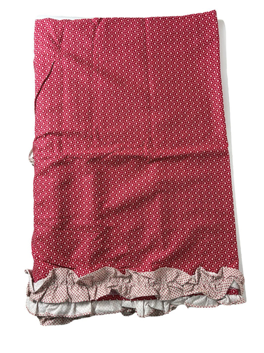 Tovaglia in Cotone Rosso con Balze Tortora 150x250 cm  - Angelica Home