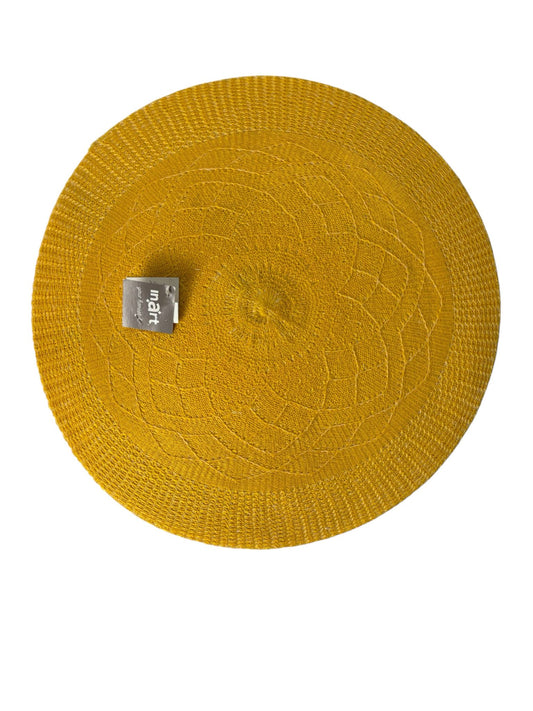 Set 6 Tovagliette Tonde in Plastica Effetto Tessuto Giallo 45 cm – In Art